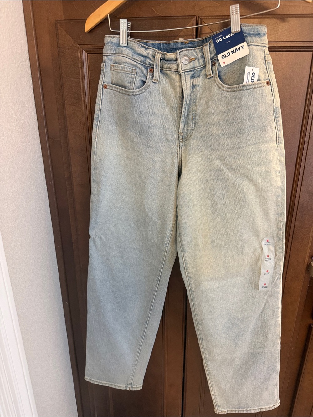 Old Navy Pale Blue High-Rise Loose Fit Jeans